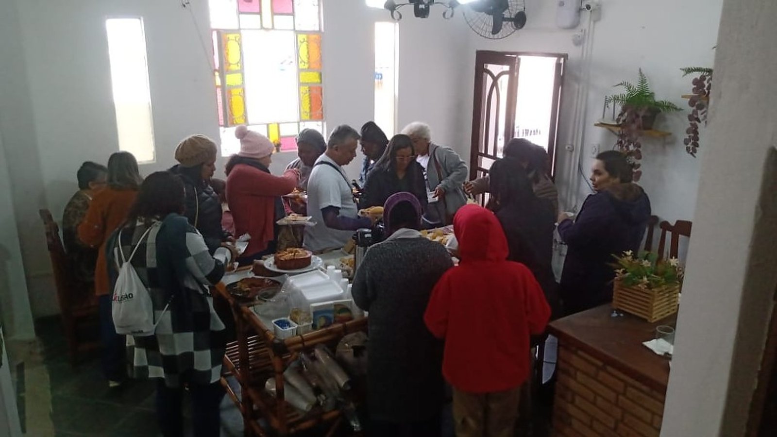 Café da manhã para grupos de peregrinos